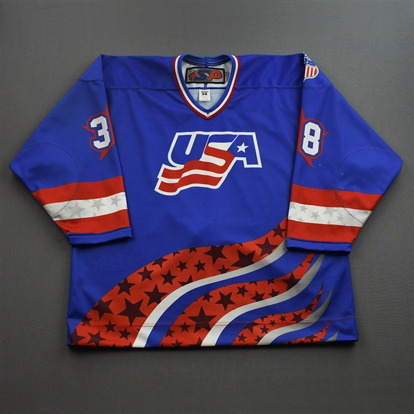 Carter Slaggert - 2022 U.S. NTDP U-17 - Game-Worn Heroes Appreciation 96 Throwback Autographed Jersey