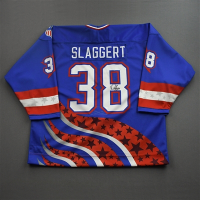 Carter Slaggert - 2022 U.S. NTDP U-17 - Game-Worn Heroes Appreciation '96 Throwback Autographed Jersey