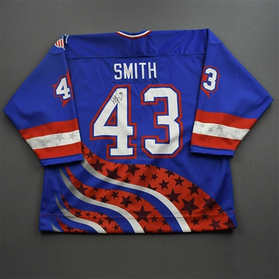 William Smith - 2022 U.S. NTDP U-17 & U-18 - Game-Worn Heroes Appreciation '96 Throwback Autographed Jersey