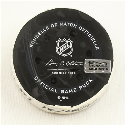 Marc Staal - Detroit Red Wings - Goal Puck - November 30, 2021 vs. Boston Bruins (Bruins Logo)