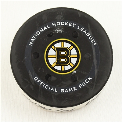 Marc Staal - Detroit Red Wings - Goal Puck - November 30, 2021 vs. Boston Bruins (Bruins Logo)