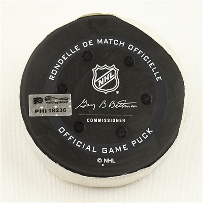 Vladimir Tarasenko - St. Louis Blues - Goal Puck - February 22, 2022 vs. Philadelphia Flyers (Flyers Logo)