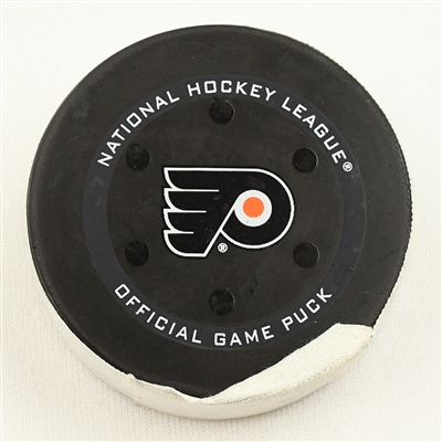 Vladimir Tarasenko - St. Louis Blues - Goal Puck - February 22, 2022 vs. Philadelphia Flyers (Flyers Logo)