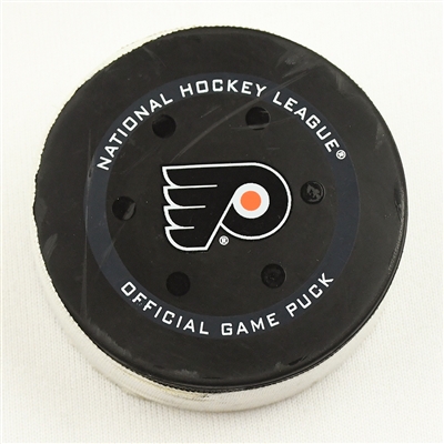 Teuvo Teravainen - Carolina Hurricanes - Goal Puck - February 21, 2022 vs. Philadelphia Flyers (Flyers Logo)