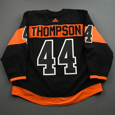 Nate Thompson - Game-Worn Third Jersey w/ Lou Nolan 50 Years Patch - April 9, 2022