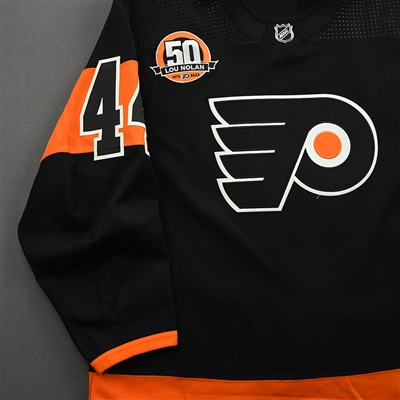 Nate Thompson - Game-Worn Third Jersey w/ Lou Nolan 50 Years Patch - April 9, 2022