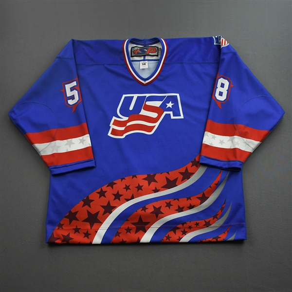 Nathan Tobey - 2022 U.S. NTDP U-17 - Game-Worn Heroes Appreciation 96 Throwback Autographed Jersey