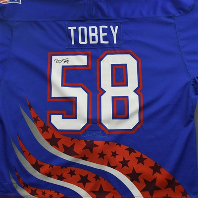 Nathan Tobey - 2022 U.S. NTDP U-17 - Game-Worn Heroes Appreciation '96 Throwback Autographed Jersey