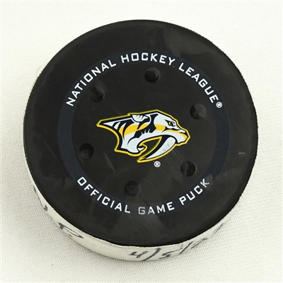 Philip Tomasino - Nashville Predators - Goal Puck - April 5, 2022 vs. Minnesota Wild (Predators Logo)