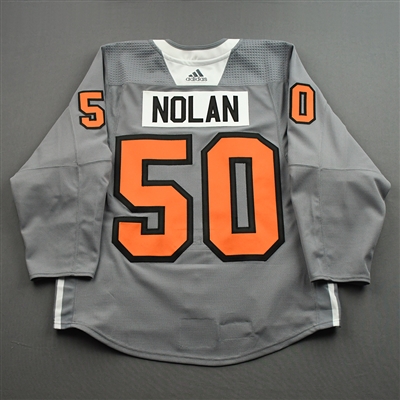 Travis Konecny - Warm-up Worn Lou Nolan Night Jersey - April 9, 2022