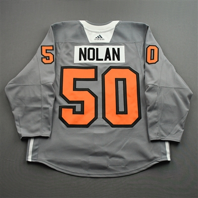Morgan Frost - Warm-up Worn Lou Nolan Night Jersey - April 9, 2022