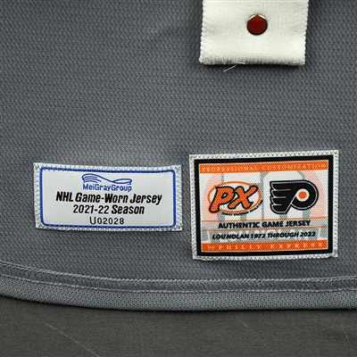 Carter Hart - Warm-up Worn Lou Nolan Night Jersey - April 9, 2022