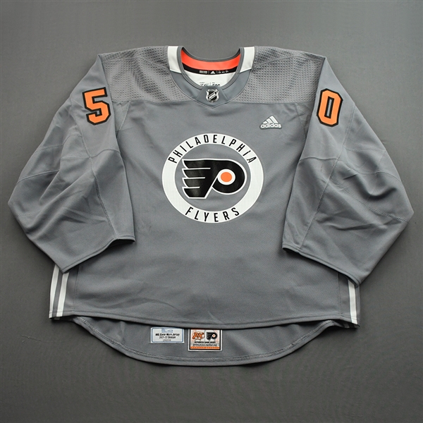 Martin Jones - Warm-up Worn Lou Nolan Night Jersey - April 9, 2022