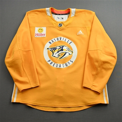 Ryan Johansen - Gold Practice Jersey w/ Hiller Patch - 2021-22 NHL Season