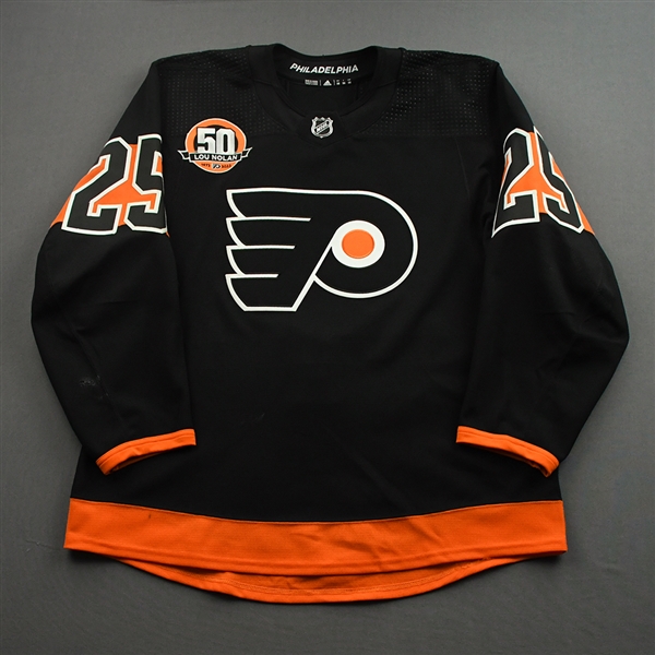 James van Riemsdyk - Game-Worn Third Jersey w/ Lou Nolan 50 Years Patch - April 9, 2022