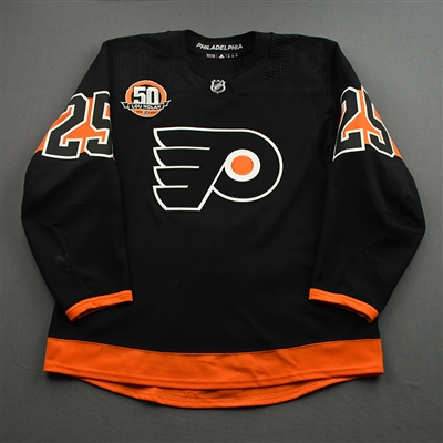 James van Riemsdyk - Game-Worn Third Jersey w/ Lou Nolan 50 Years Patch - April 9, 2022