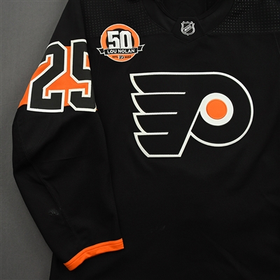 James van Riemsdyk - Game-Worn Third Jersey w/ Lou Nolan 50 Years Patch - April 9, 2022