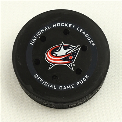 Jakub Voracek - Columbus Blue Jackets - Goal Puck - March 19, 2022 vs. St. Louis Blues (Blue Jackets Logo)