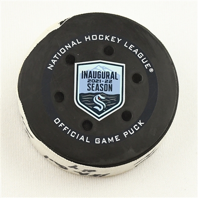 Alexander Wennberg - Seattle Kraken - Goal Puck - December 3, 2021 vs. Edmonton Oilers (Kraken Inaugural Season Logo)
