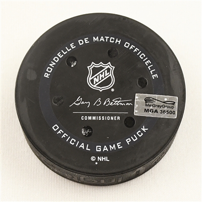 Zach Werenski - Columbus Blue Jackets - Goal Puck - January 1, 2022 vs. Carolina Hurricanes (Blue Jackets Logo)