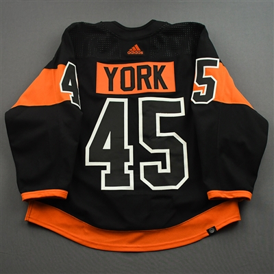 Cam York - Game-Worn Third Jersey w/ Lou Nolan 50 Years Patch - April 9, 2022