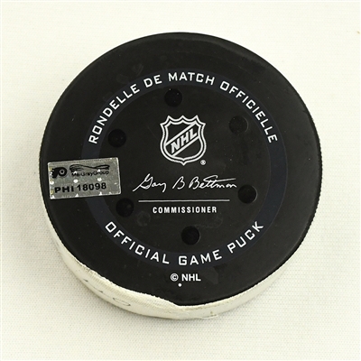 Artem Zub - Philadelphia Flyers - Goal Puck - December 18, 2021 vs. Ottawa Senators (Flyers Logo)