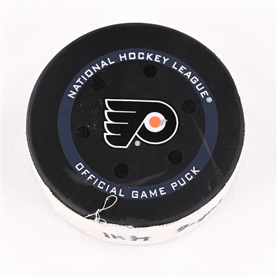 John Tavares - Toronto Maple Leafs - Goal Puck - April 2, 2022 vs. Philadelphia Flyers (Flyers Logo)