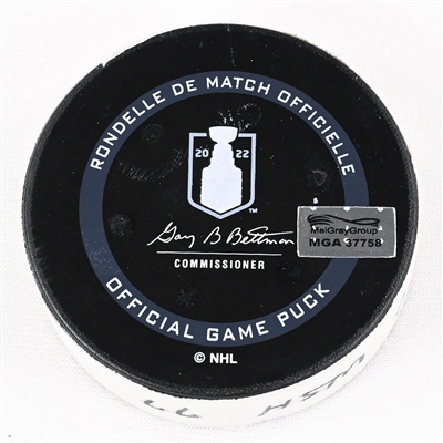 T.J. Oshie - Washington Capitals - Goal Puck - May 9, 2022 vs. Florida Panthers (Capitals Logo) - 2022 Stanley Cup Playoffs - Round 1, Game 4