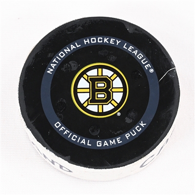 Brad Marchand - Boston Bruins - Goal Puck - May 8, 2022 vs. Carolina Hurricanes (Bruins Logo) - 2022 Stanley Cup Playoffs - Round 1, Game 4