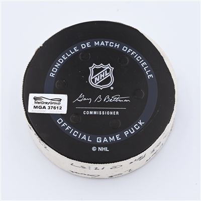 Michael Amadio - Vegas Golden Knights - Goal Puck - March 30, 2022 vs. Seattle Kraken (Kraken Inaugural Season Logo) - 2021-22 NHL Season