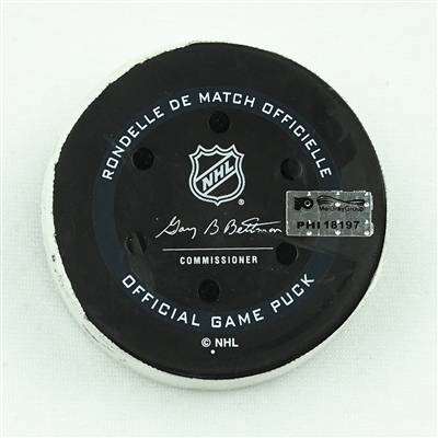 Viktor Arvidsson - Los Angeles Kings - Goal Puck - January 29, 2022 vs. Philadelphia Flyers (Flyers Logo)