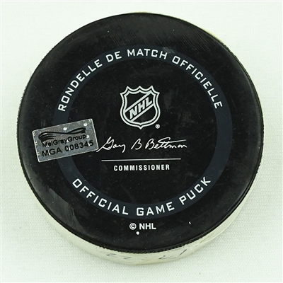 Rasmus Asplund - Buffalo Sabres - Goal Puck - April 11, 2021 vs. Philadelphia Flyers (Flyers Logo)