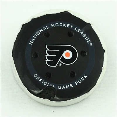 Ivan Barbashev - St. Louis Blues - Goal Puck - February 22, 2022 vs. Philadelphia Flyers (Flyers Logo)