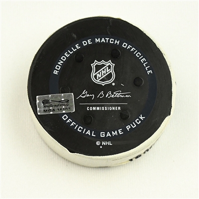 Oliver Bjorkstrand - Columbus Blue Jackets - Goal Puck - December 11, 2021 vs. Seattle Kraken (Kraken Inaugural Season Logo) 