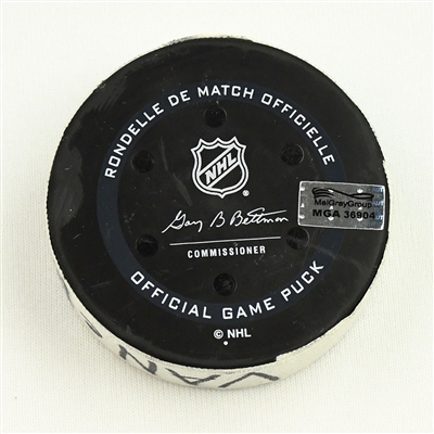Anton Blidh - Boston Bruins - Goal Puck - November 28, 2021 vs. Vancouver Canucks (Bruins Logo) 