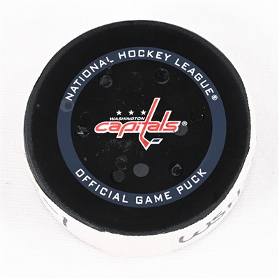 John Carlson - Washington Capitals - Goal Puck - May 7, 2022 vs. Florida Panthers (Capitals Logo) - 2022 Stanley Cup Playoffs - Round 1, Game 3