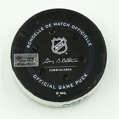 Nick Cousins - Nashville Predators - Goal Puck - January 22, 2022 vs. Detroit Red Wings (Predators Logo)