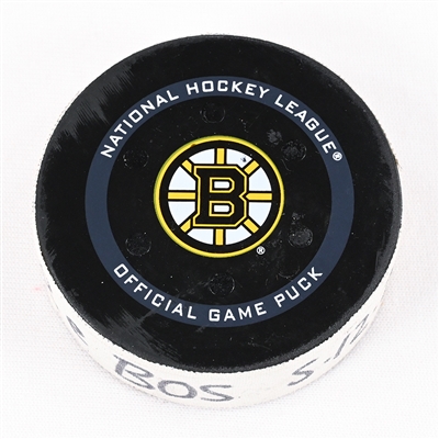 Charlie Coyle - Boston Bruins - Goal Puck - May 12, 2022 vs. Carolina Hurricanes (Bruins Logo) - 2022 Stanley Cup Playoffs - Round 1, Game 6