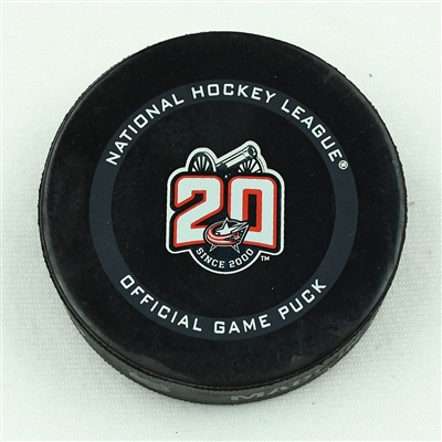 Michael Del Zotto - Columbus Blue Jackets - Goal Puck - April 10, 2021 vs. Chicago Blackhawks (Blue Jackets 20th Anniversary Logo)
