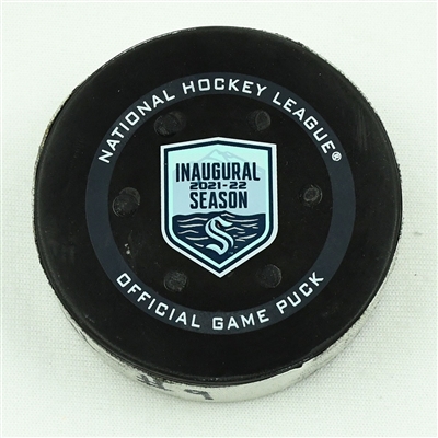 Ryan Donato - Seattle Kraken - Goal Puck - April 16, 2022 vs. New Jersey Devils (Shootout-Winning Goal)