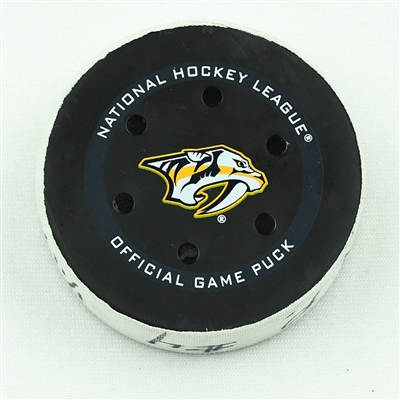 Matt Duchene - Nashville Predators - Goal Puck - January 11, 2022 vs. Colorado Avalanche (Predators Logo)