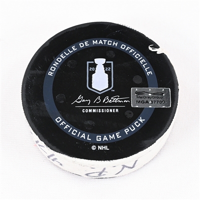 Matt Duchene - Nashville Predators - Goal Puck - May 7, 2022 vs. Colorado Avalanche (Predators Logo) - 2022 Stanley Cup Playoffs - Round 1, Game 3