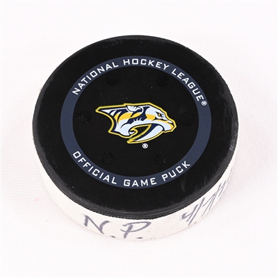 Matt Duchene - Nashville Predators - Goal Puck - May 7, 2022 vs. Colorado Avalanche (Predators Logo) - 2022 Stanley Cup Playoffs - Round 1, Game 3