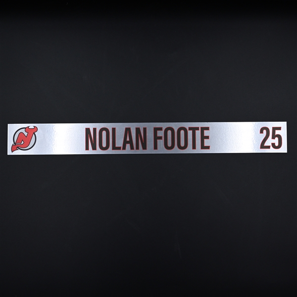 Nolan Foote - New Jersey Devils - Locker Room Nameplate - 2020-21 NHL Season
