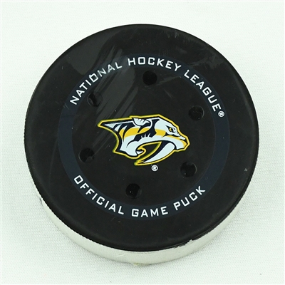 Filip Forsberg - Nashville Predators - Goal Puck - December 4, 2021 vs. Montreal Canadiens (Predators Logo)