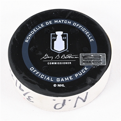 Filip Forsberg - Nashville Predators - Goal Puck - May 9, 2022 vs. Colorado Avalanche (Predators Logo) - 2022 Stanley Cup Playoffs - Round 1, Game 4