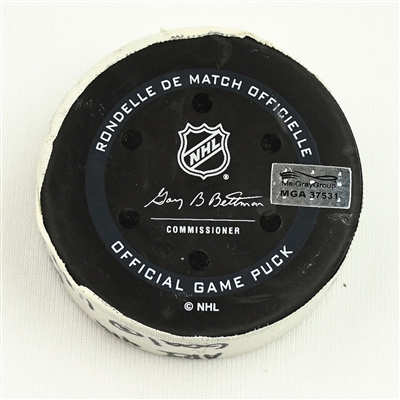Alex Galchenyuk - Arizona Coyotes - Goal Puck - February 9, 2022 vs. Seattle Kraken (Kraken Inaugural Season Logo) 