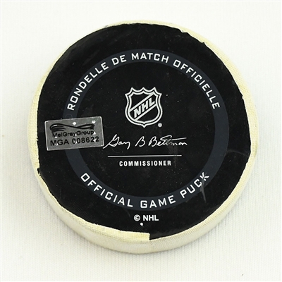 Morgan Geekie - Carolina Hurricanes - Goal Puck - May 8, 2021 vs. Nashville Predators (Predators Logo) 