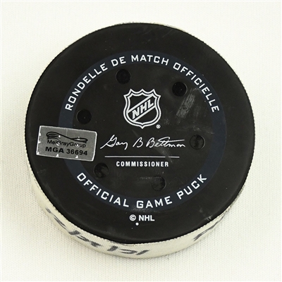 Yanni Gourde - Seattle Kraken - Goal Puck - December 29, 2021 vs. Philadelphia Flyers (Kraken Inaugural Season Logo) 