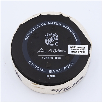 Victor Hedman - Tampa Bay Lightning - Goal Puck - March 16, 2022 vs. Seattle Kraken (Kraken Inaugural Season Logo) - 2021-22 NHL Season